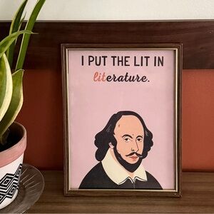 Shakespeare I Put the Lit in Literature English Grammar Reading Books Canvas Art
